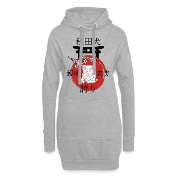 Akita Japon Kanji - Sweat-shirt à capuche long Femme - gris chiné - Devant