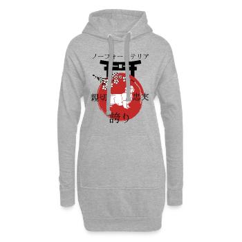 Norfolk Terrier Japan Kanji - Hoodie-Kleid - Grau meliert - Vorne