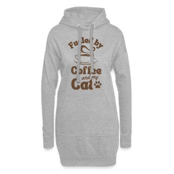 Amateur de chat de café - Sweat-shirt à capuche long Femme - gris chiné - Devant