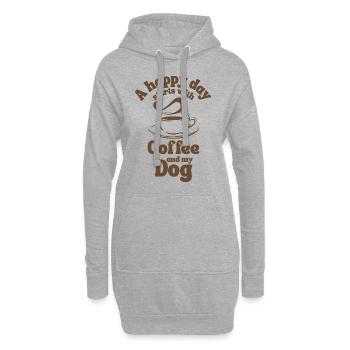 Amateur de café pour chiens - Sweat-shirt à capuche long Femme - gris chiné - Devant