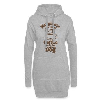 Amateur de café pour chiens - Sweat-shirt à capuche long Femme - gris chiné - Devant