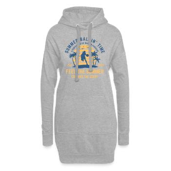 Basket-ball jouant à la plage au coucher du soleil - Sweat-shirt à capuche long Femme - gris chiné - Devant