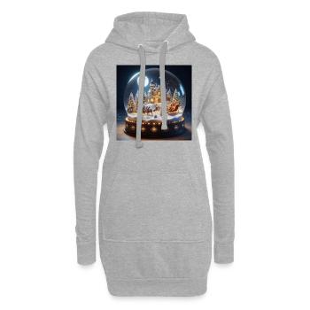Weihnachtsbaum Mitternachtsmesse Weihnachtsmann Geschenke - Hoodie-Kleid - Grau meliert - Vorne