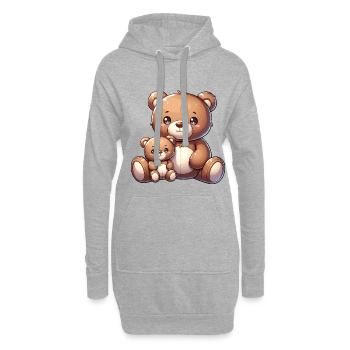 Famille d’ours mignons - Sweat-shirt à capuche long Femme - gris chiné - Devant