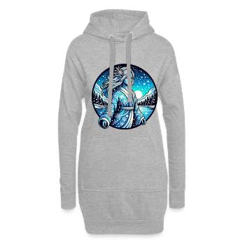 Winterfee in Schneelandschaft mit Eiskristallen - Hoodie-Kleid - Grau meliert - Vorne