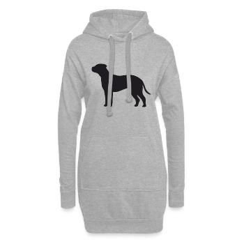 Bullmastiff Silhouette - Hoodie-Kleid - Grau meliert - Vorne