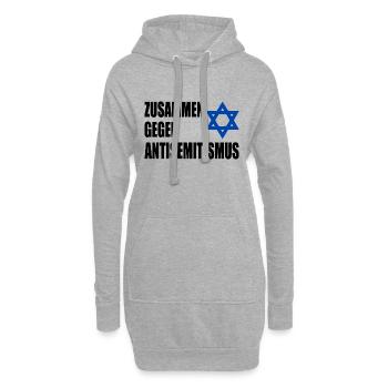 zusammen gegen antisemitismus - Hoodie-Kleid - Grau meliert - Vorne