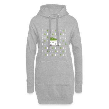 Weihnachtsgeschenk für Motorhome Owner Festliche Camper - Hoodie-Kleid - Grau meliert - Vorne