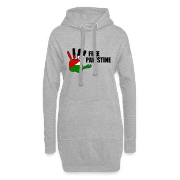 Free palestine - Hoodie-Kleid - Grau meliert - Vorne