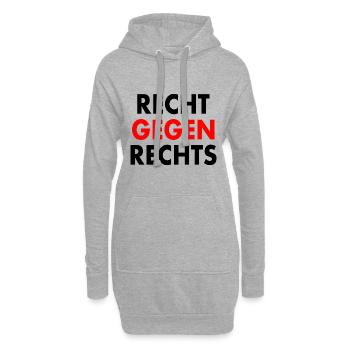 Recht gegen rechts - Hoodie-Kleid - Grau meliert - Vorne