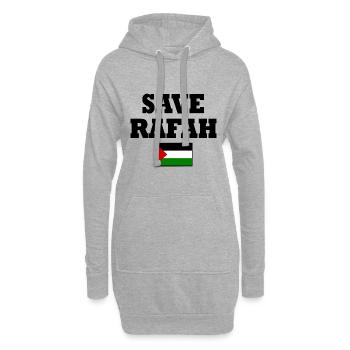 Save rafah - Sweat-shirt à capuche long Femme - gris chiné - Devant