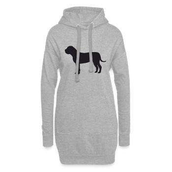 Boerboel Silhouette - Hoodie-Kleid - Grau meliert - Vorne