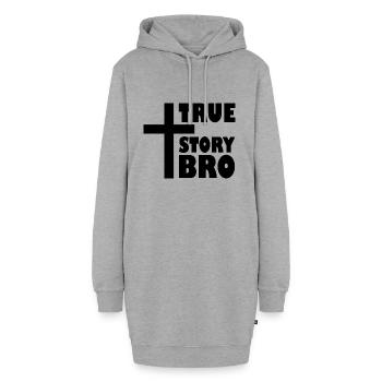 True story bro - Hoodie-Kleid - Grau meliert - Vorne