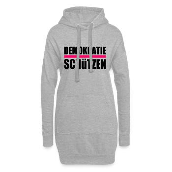 Demokratie schützen - Hoodie-Kleid - Grau meliert - Vorne