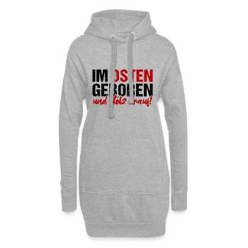 Im Osten Geboren Und Stolz Drauf! DDR Ossi Motto - Hoodie-Kleid - Grau meliert - Vorne