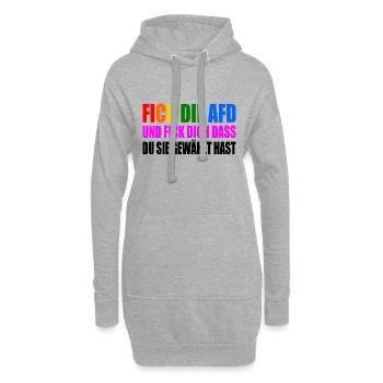 fick die afd und fick dich dass du sie gewählt has - Hoodie-Kleid - Grau meliert - Vorne