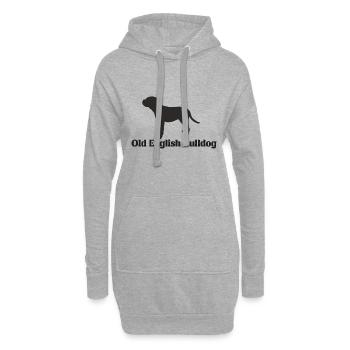 Old English Bulldog - Hoodie-Kleid - Grau meliert - Vorne