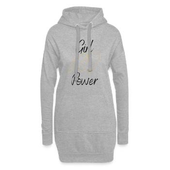 Girl power - Sweat-shirt à capuche long Femme - gris chiné - Devant