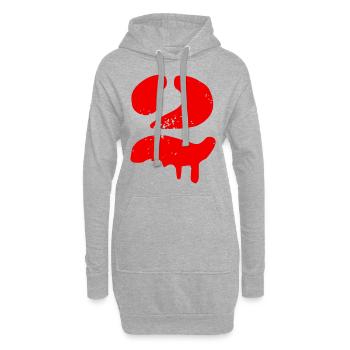 2 Zahl Symbol - Hoodie-Kleid - Grau meliert - Vorne