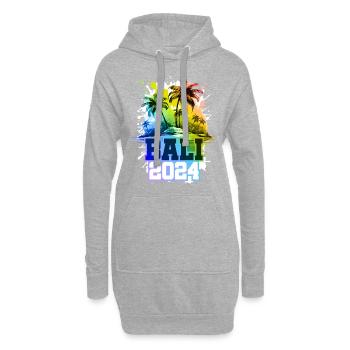 Bali 2024 Vacances Palmiers Colorés - Sweat-shirt à capuche long Femme - gris chiné - Devant