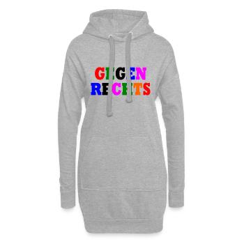 Gegen rechts - Hoodie-Kleid - Grau meliert - Vorne