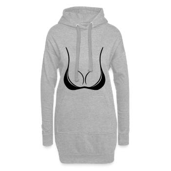 Bikini Shirt | Körbchen Badeanzug Urlaub - Hoodie-Kleid - Grau meliert - Vorne