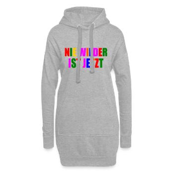 Nie wieder ist jetzt - Hoodie-Kleid - Grau meliert - Vorne