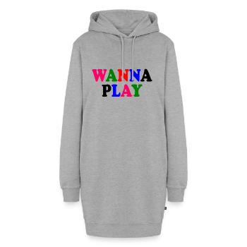 Wanna play - Sweat-shirt à capuche long Femme - gris chiné - Devant