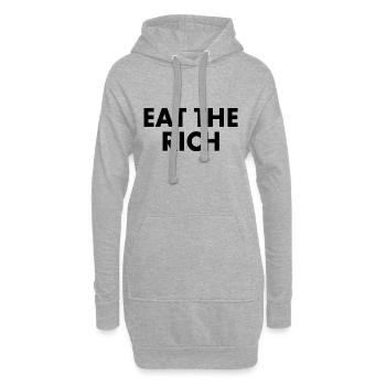 Eat the rich - Hoodie-Kleid - Grau meliert - Vorne
