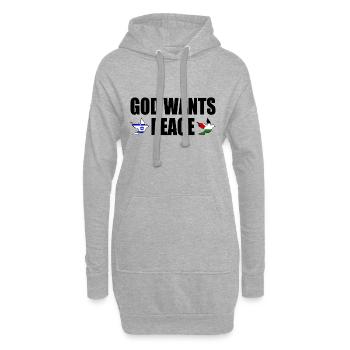 God wants peace for israel free palestine - Sweat-shirt à capuche long Femme - gris chiné - Devant