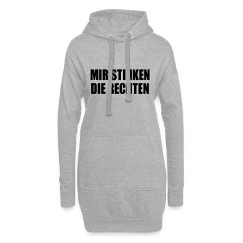 mir stinken die rechten - Hoodie-Kleid - Grau meliert - Vorne
