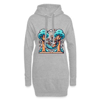 Lapin détendu dans le ciel d’été - Sweat-shirt à capuche long Femme - gris chiné - Devant