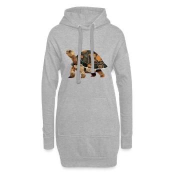 Tortue - Sweat-shirt à capuche long Femme - gris chiné - Devant