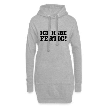 Ich habe fertig - Hoodie-Kleid - Grau meliert - Vorne