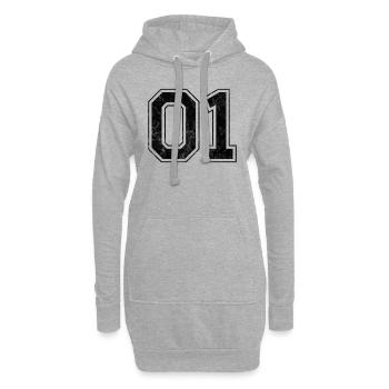Numéro 01 - Sweat-shirt à capuche long Femme - gris chiné - Devant