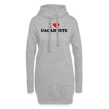 I Love Cacahuète - Sweat-shirt à capuche long Femme - gris chiné - Devant