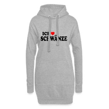 Ich liebe schwänze - Hoodie-Kleid - Grau meliert - Vorne