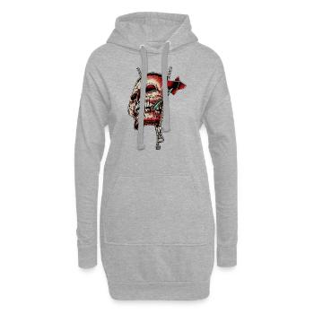 Dart Shirt Skull Zip V2 RAHMENLOS Design - Hoodie-Kleid - Grau meliert - Vorne