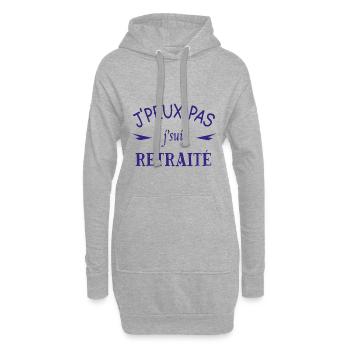 J'peux pas j'suis retraité - Sweat-shirt à capuche long Femme - gris chiné - Devant