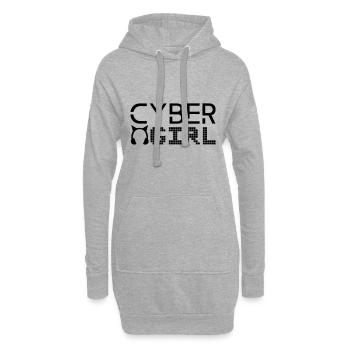 Cyber-Mädchen - Hoodie-Kleid - Grau meliert - Vorne