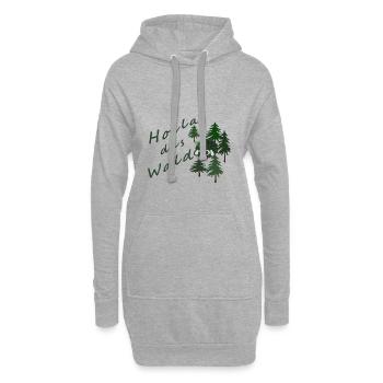 Holla das Waldschaf! - Hoodie-Kleid - Grau meliert - Vorne