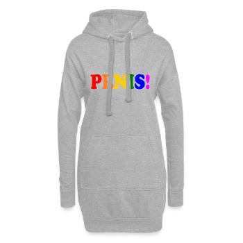Penis - cock - dick - schwanz - Hoodie-Kleid - Grau meliert - Vorne