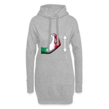 Anleitung Italienisch Hand - Hoodie-Kleid - Grau meliert - Vorne