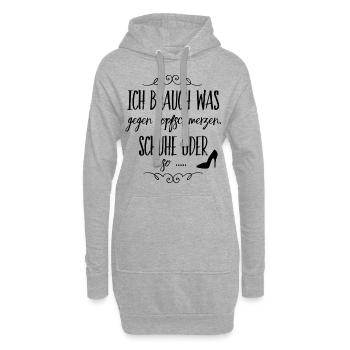 Schuhe gegen Kopfschmerzen - Hoodie-Kleid - Grau meliert - Vorne