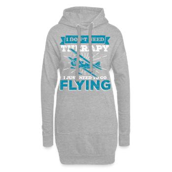 Pilote pilote - Sweat-shirt à capuche long Femme - gris chiné - Devant