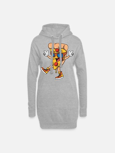 Pizza Lover Fast Food Essen Lecker Geschenk Burger - Hoodie-kjole - grå meleret