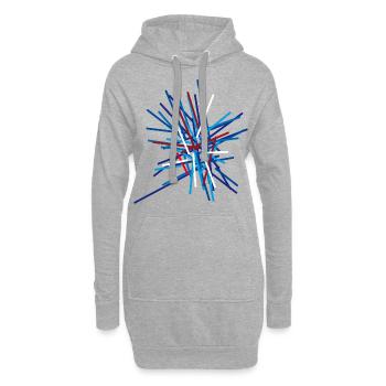 abstrakt - Hoodie-Kleid - Grau meliert - Vorne