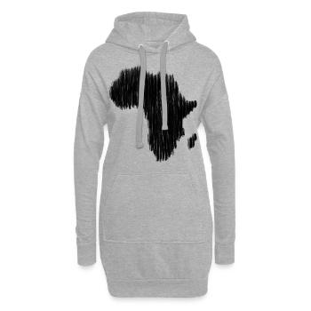 Afrique - Sweat-shirt à capuche long Femme - gris chiné - Devant