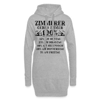 Zimmermann Geschenk Schreiner Werkzeug - Hoodie-Kleid - Grau meliert - Vorne