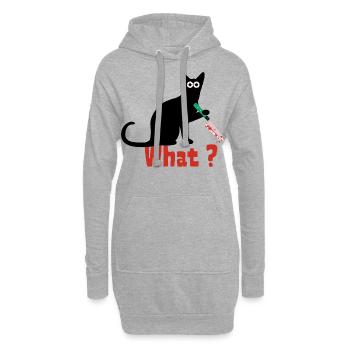 Chat meurtrier. drôle de chat effrayant - Sweat-shirt à capuche long Femme - gris chiné - Devant